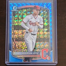 2025 Bowman Chrome - Hiverson Lopez, #BCP-196 Blue Geometric Refractor /150 (RC)