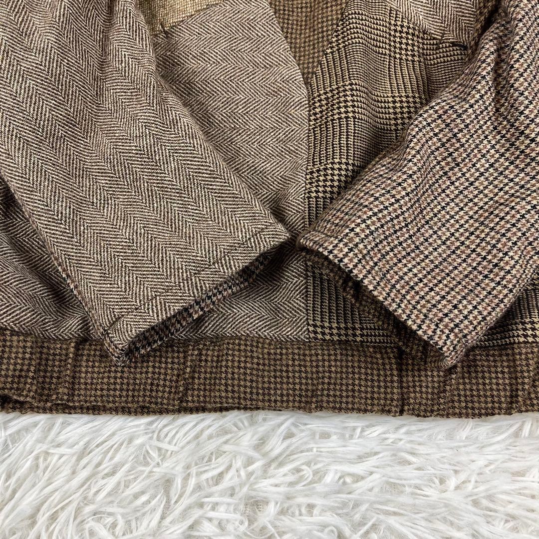 KAPITAL Patchwork High Neck Pullover Brown Wool U… - image 6