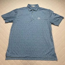 Peter Millar Polo Shirt Mens Large Summer Comfort Cocktail Print Olympia Fields