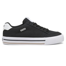 PUMA Court Classic Vulc Lace Up Mens Black Sneakers Casual Shoes 39502003