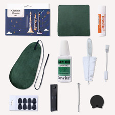 Clarinet Cleaning Kit 10-In-1 Maintenance Accessories Set with Swab, Key Oil, Mo