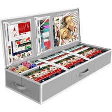 41.5" Wrapping Paper Storage Organizer - Fits 40 Rolls with Adjustable Straps...