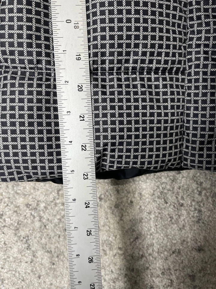 Chaleco Theory Mujer Pequeño Negro Blanco Plumón Puffer Patrón Geométrico Invierno Cremallera Foto 2 de 4