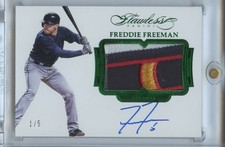 Freddie Freeman 2017 Flawless Auto Autograph Game Worn LOGO Patch Braves 1/5