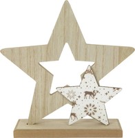 Trendline Deko Holzstern 20 X 5,5 X 20 Cm Mit Muster Figur