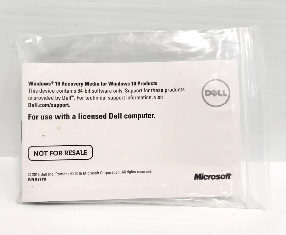 Dell Mentor Media Windows 10 Recovery Media USB Part VJ3VF_A00 0VJ3VF Black 8GB - Image 4 of 4