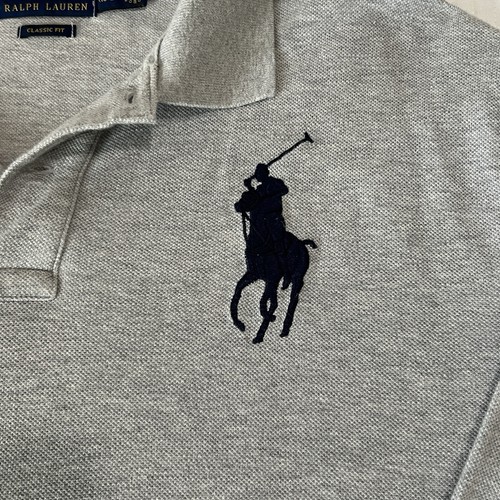 Polo Ralph Lauren Shirt Youth Boys XL (18-20) Solid Grey Big Pony Classic #3 - Picture 2 of 9