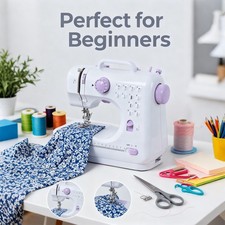 Electric Sewing Machine Portable Mini 12 Stitches Pedal Household for Beginner