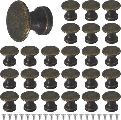 25PCS Mini Cabinet Knobs, 1/2 Inch Vintage Antique Dresser Knobs, Small Drawer K - Picture 1 of 7