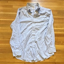 Brooks Brothers Regent Fit 16-34 Light Blue Check Cotton Dress Shirt
