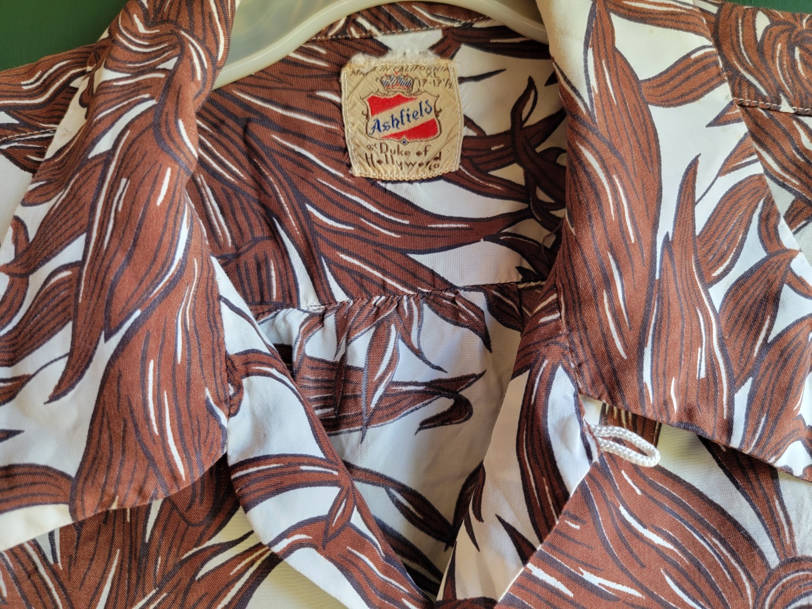 RARE XL Vtg 40s 50s DUKE Of HOLLYWOOD Ashfield Mens Hawaiian Shirt Rayon Floral
