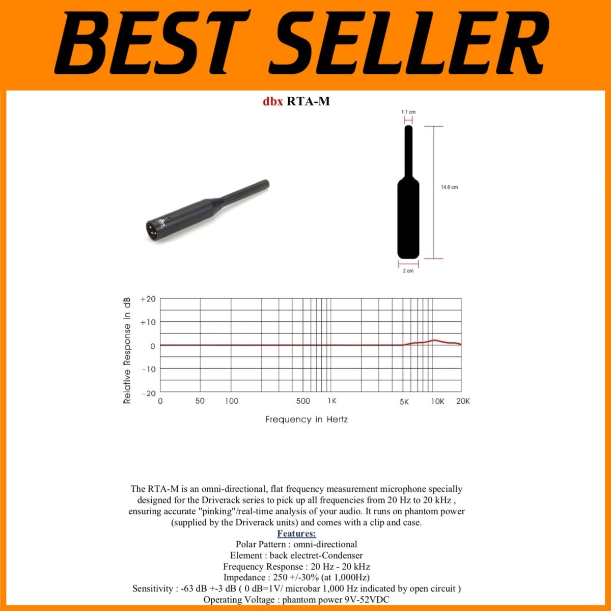 DBX RTA-M Omni-directional Microphone - Flat Frequency | eBay