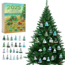 Sea Glass Advent Calendar 2025,Christmas Countdown Ocean Holiday Surprises Gift
