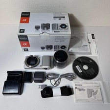 SONY NEX-3 Silver Zoom Lens Kit Complete Excellent Condition