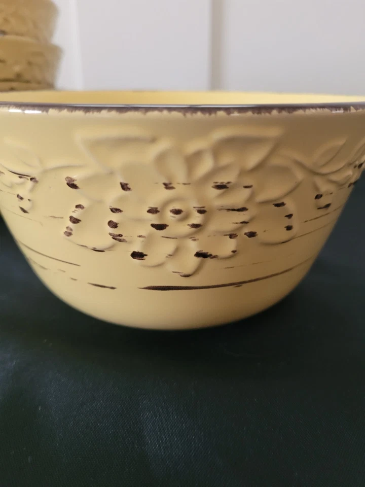 Vajilla de gres Pfaltzgraff de 12 piezas colección "Trellis girasol" Foto 3 de 4