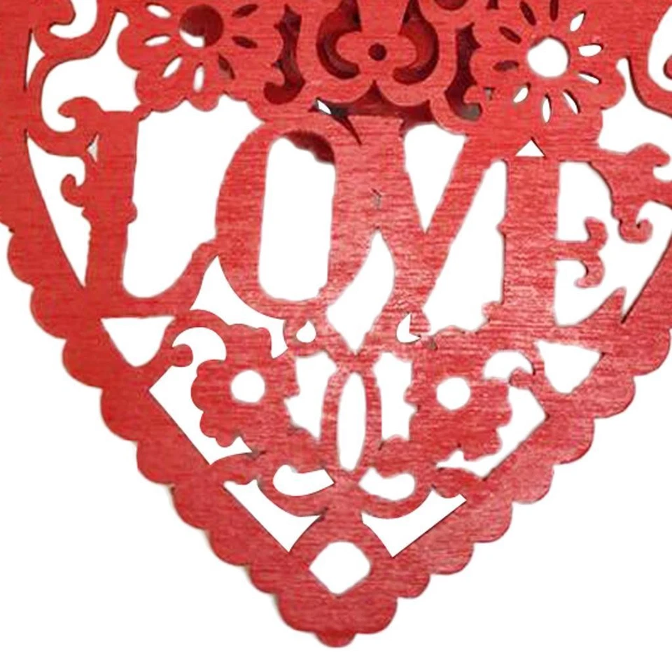 10 Pieces Heart Wooden Embellishments Wood Tags Heart - Image 4 of 4