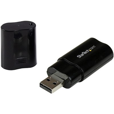 StarTech.com USB Sound Card - 3.5mm Audio Adapter - External Sound Card - Black 