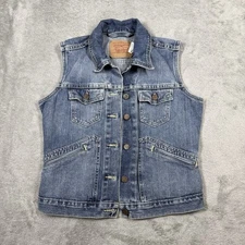 Levi Strauss Size Medium Jr Blue Jean Button Vest