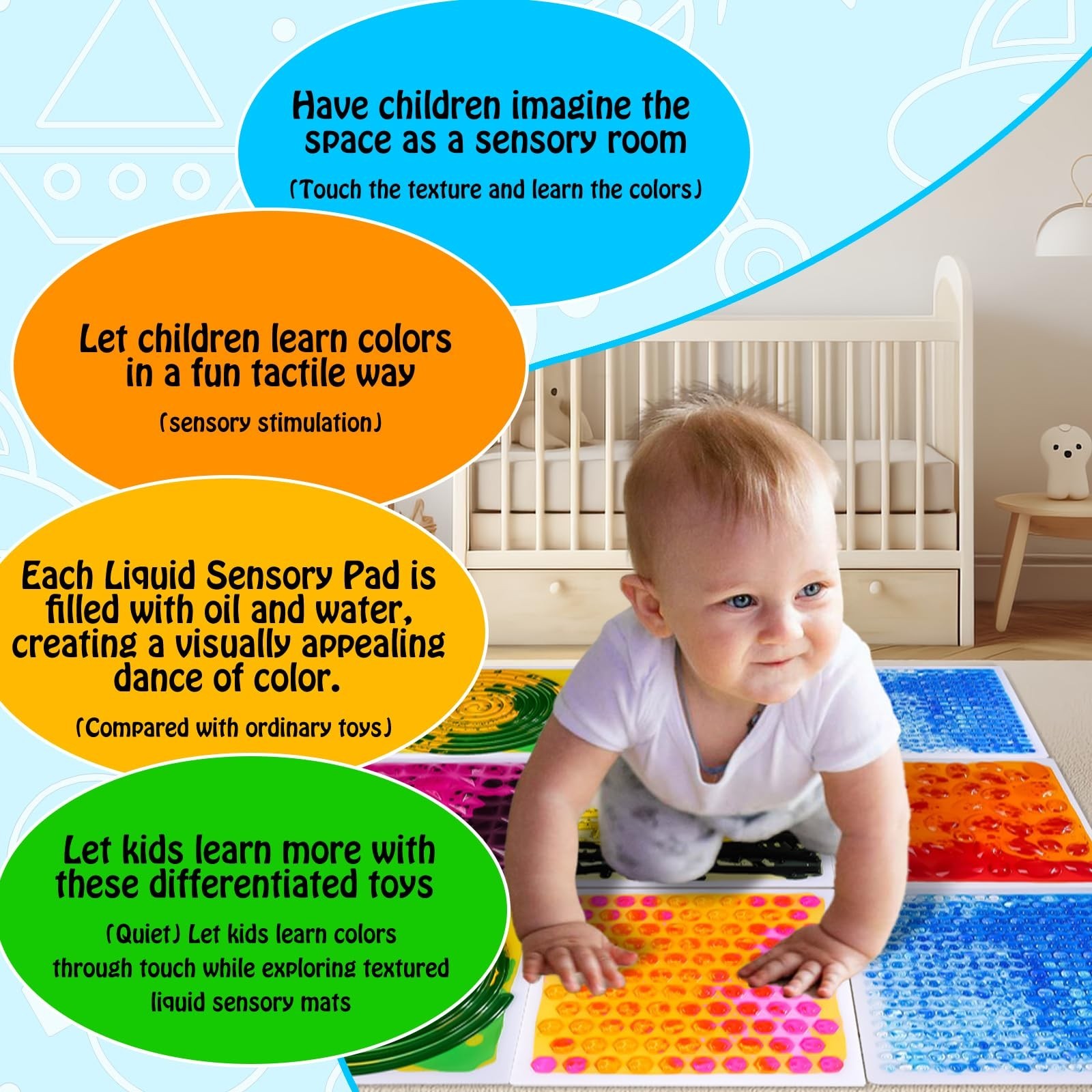 Sensory Floor Lava Tiles: Sensory Liquid Tiles Colorful Liquid Fusion Activit...