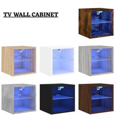 Floating TV Unit Cabinet Wall Mounted TV Stand Media Cabinet with RGB LED Lights