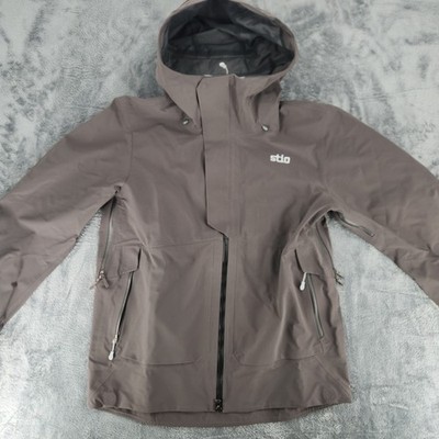 Stio Credential Jacket Mens Large Raven Gray Hooded Ski Snow Technical Shell NWT