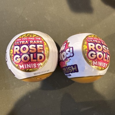 Lot of 2 -  5 Surprise Mini Brands GOLD RUSH Capsule Sealed Ball Rare Miniatures