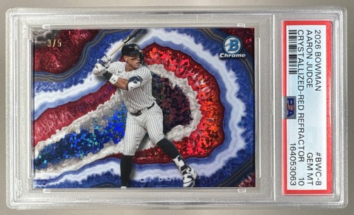 Aaron Judge 2026 Bowman Chrome #BWC-8 Red Refractor Crystallized SSP 3/5 PSA 10