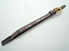 Hirsch Brown 8 mm Genuine Leather Watch Strap Gold Buckle 8mm Lug Open Ended