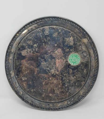 Vintage WM. Rogers Silverplate Metal Round Plate Serving Tray 10” 7324 - Picture 6 of 9