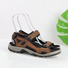 ECCO Mens Yucatan Sandals Size 11 Brown Leather Hiking Adjustable Outdoor Shoes