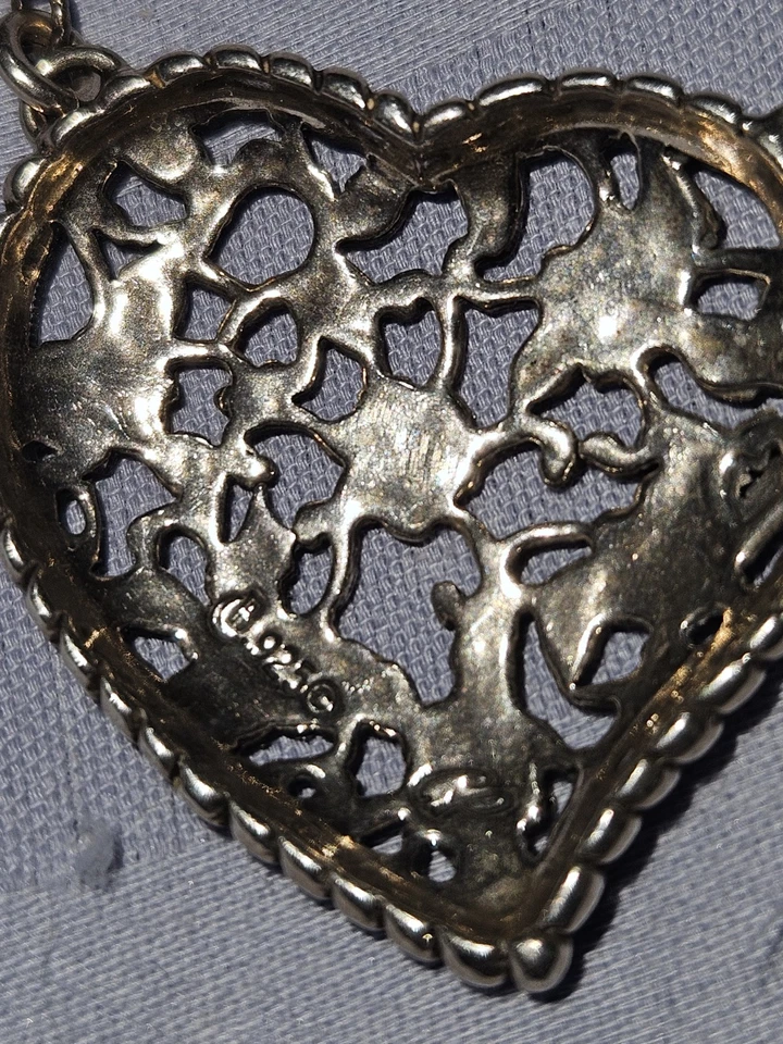 Collar de plata de ley con corazón y flores 9,9 g 20"" de Carolyn Pollack Foto 4 de 4