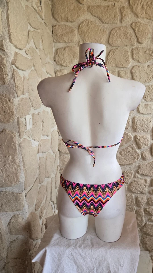 Maillot de bain bikini tanga multicolore taille L neuf (li) - Photo 3/4