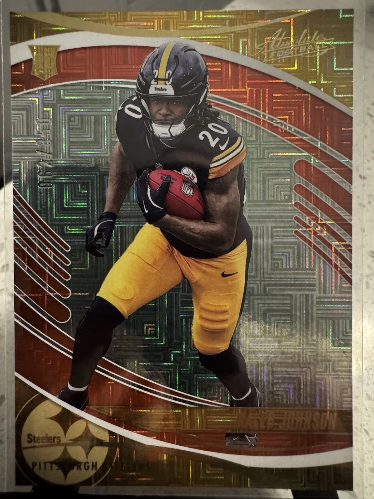 2025 panini absolute 148 Kaleb Johnson Red Squares /850