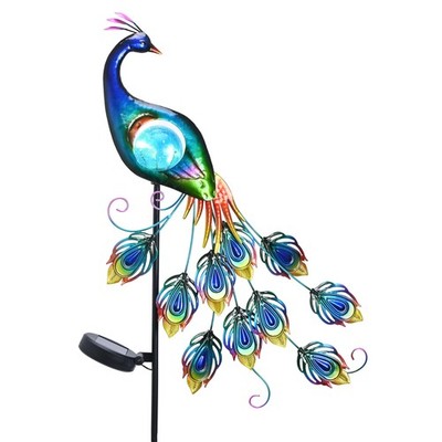 Yard Decorations Outdoor for Garden Decor, Peacock Solar Outdoor Lights, 35''...