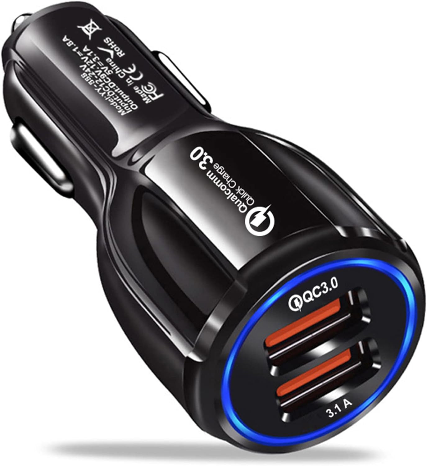 Caricabatteria Da Auto, Caricatore Accendisigari 2 Porte USB 3.0 Ricarica Veloce