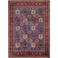 10'x13'6" Blue Afghan Ersari Caucasian Design Revival Hand Knotted Wool Rug R565