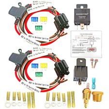 Dual Electric Fan Relay Kit Radiator Electric Cooling Fan Thermostat Kit Temp...