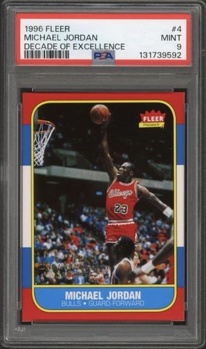 1996 Fleer Michael Jordan Decade Of Excellence #4 PSA 9 Mint HOF Chicago Bulls
