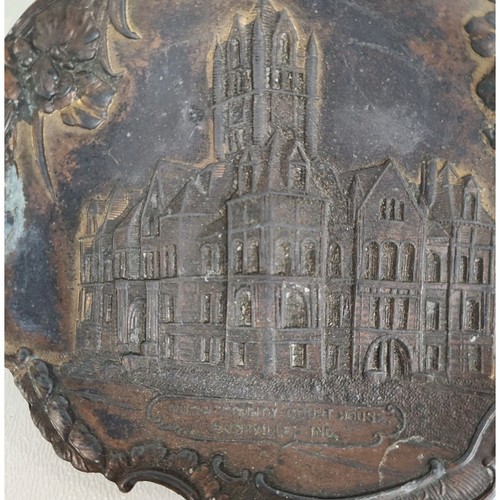 VTG Geo H. Bowman Co. Copper Dish Tray Rush County Courthouse Indiana - Picture 3 of 5