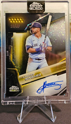 2026 Topps Chrome Black Toronto Blue Jays Andres Gimenez 24/50 Gold On Card