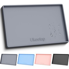 34" x 22" Extra Thick Silicone Mat Waterproof with Raised Edge, Under Sink ...