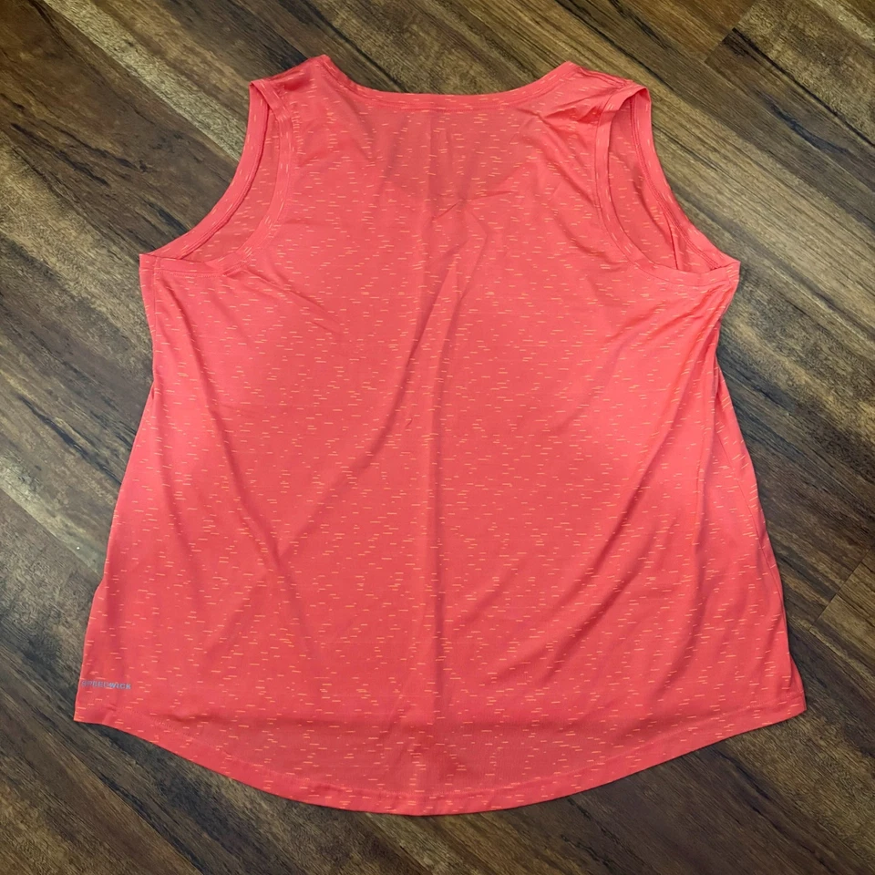 Camiseta sin mangas Reebok para mujer 1X naranja jaspeado rendimiento cuello en V entrenamiento Foto 2 de 4