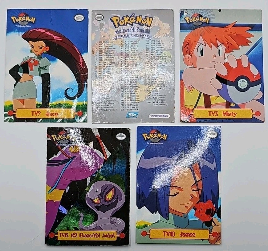Topps Pokémon HP Card Lot Of 5 Vintage WOTC Jesse James Misty Arbok Ekans Rare