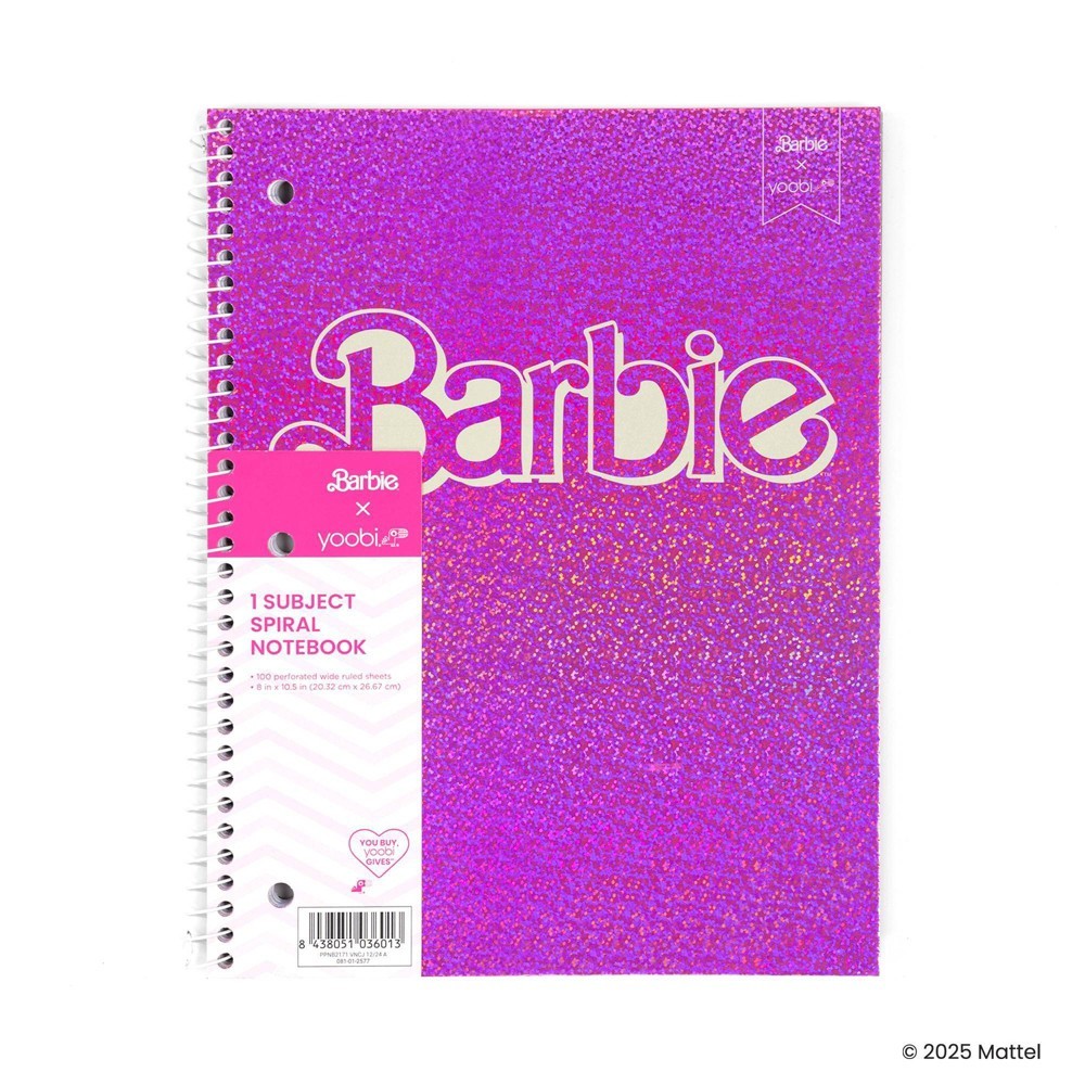 barbiebeeba [プロ必読]① Yoobi Barbie 1 Subject Wide Ruled Notebook 8x10.5 Hot Pink Logo | eBay