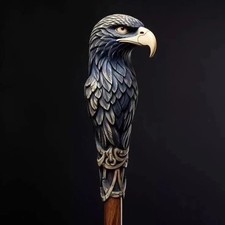 Wooden walking stick hand carved Men handmade wooden walking cane