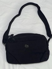 Black Nylon Crossbody Bag Lightweight Multi-Pocket Adjustable Strap Travel Bag