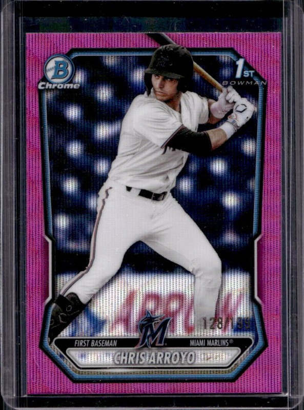 2026 Bowman Chris Arroyo Chrome Fuchsia Wave Refractor 1st #/199 Marlins