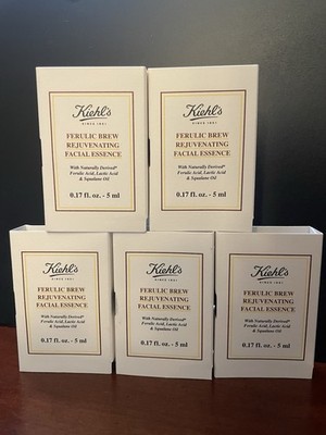 5x Kiehl s Ferulic Brew Rejuvenating Facial Essence- Deluxe Samples- .17 Fl Oz