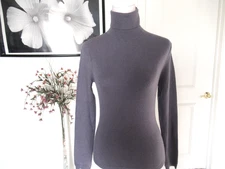 Moda International Gray Silk Cashmere Blend Turtleneck Sweater Sz XS New