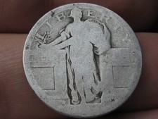 Dateless Silver Standing Liberty Quarter, Type 1 Variety Minted in 1916 and 1917
